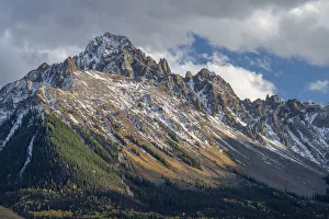 USA, Colorado, San Juan Mountains, Uncompahgre National Forest, Evening light warms Mt USA, Colorado, San Juan Mountains, Uncompahgre National Forest, Evening light warms Mt