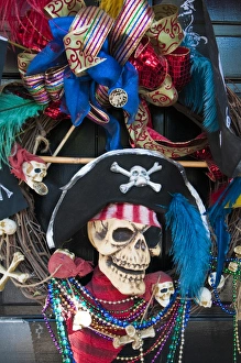 USA, Florida, Tampa. Gasparilla Festival wreath USA, Florida, Tampa. Gasparilla Festival wreath