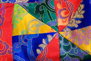 USA; Georgia; Savannah; Fabric from Nepal on display USA; Georgia; Savannah; Fabric from Nepal on display