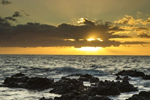 USA, Hawaii, Maui, Kihei. Scenic of ocean sunset USA, Hawaii, Maui, Kihei. Scenic of ocean sunset