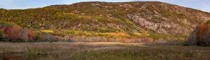 USA, Maine. Autumn foliage near The Beehive, Panoramic, Acadia National Park USA, Maine. Autumn foliage near The Beehive, Panoramic, Acadia National Park