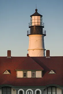 USA, Maine, Portland, Cape Elizabeth, Portland Head Light, lighthouse at dusk USA, Maine, Portland, Cape Elizabeth, Portland Head Light, lighthouse at dusk