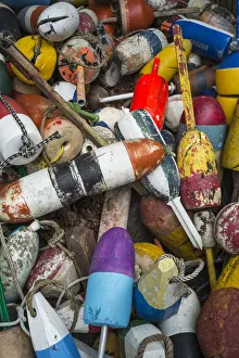 USA, Massachusetts, Cape Ann, Essex. Lobster buoys USA, Massachusetts, Cape Ann, Essex. Lobster buoys