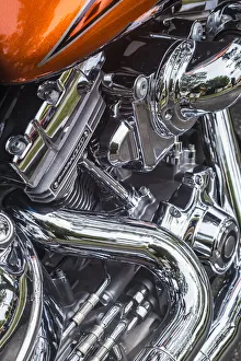 USA, Massachusetts, Essex. Motorcycle engine detail USA, Massachusetts, Essex. Motorcycle engine detail