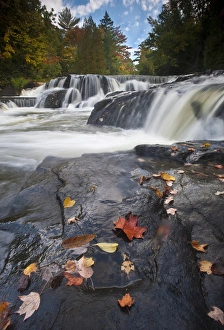 USA, Michigan, Upper Peninsula. Bond Falls in autumn USA, Michigan, Upper Peninsula. Bond Falls in autumn