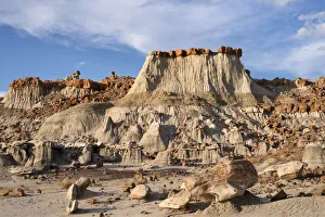 USA, New Mexico. Bisti/De-Na-Zin Wilderness. Soft, layered USA, New Mexico. Bisti/De-Na-Zin Wilderness. Soft, layered