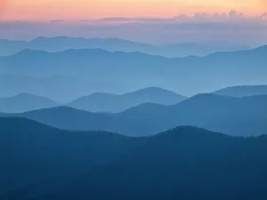 USA, North Carolina, Great Smoky Mountains, Dusk from the Blue Ridge Parkway USA, North Carolina, Great Smoky Mountains, Dusk from the Blue Ridge Parkway