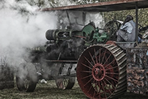 USA, Oregon, Brooks, Antique Powerland, CASE steam powered tractor USA, Oregon, Brooks, Antique Powerland, CASE steam powered tractor
