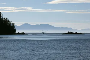 USA, Southeast Alaska near Ketchikan, troller at sunset USA, Southeast Alaska near Ketchikan, troller at sunset