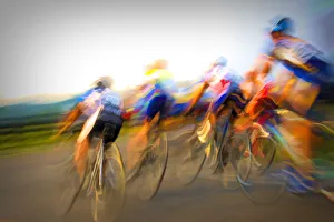 USA, Tennessee. Abstract of contestants in bicycle race USA, Tennessee. Abstract of contestants in bicycle race