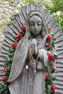 USA, Texas, Statue of the Virgin of Guadalupe at mission San Juan Capistrano founded USA, Texas, Statue of the Virgin of Guadalupe at mission San Juan Capistrano founded