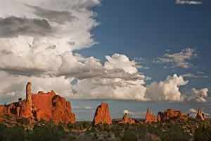 USA, Utah, Kodachrome Basin State Park. Red sandstone formations and clearing thunderstorm USA, Utah, Kodachrome Basin State Park. Red sandstone formations and clearing thunderstorm