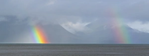 USA, Washington, Seabeck. Rainbows over Hood Canal USA, Washington, Seabeck. Rainbows over Hood Canal