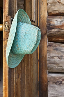 USA, Washington, Stehekin. Cowgirl hat, Old Stehekin Schoolhouse, , Washington Credit as USA, Washington, Stehekin. Cowgirl hat, Old Stehekin Schoolhouse, , Washington Credit as