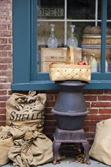 USA, West Virginia, Harpers Ferry. Harpers Ferry National Historic Park, basket of USA, West Virginia, Harpers Ferry. Harpers Ferry National Historic Park, basket of