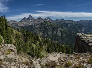 USA, Wyoming. View of Grand Teton and National Park from west, Jedediah Smith Wilderness USA, Wyoming. View of Grand Teton and National Park from west, Jedediah Smith Wilderness