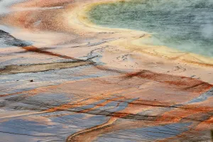 Danita Delimont Landscape Photos Prints: Bacterial mat pattern from elevated view, Grand Prismatic Spring