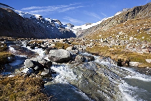 the valley Maurer Tal in the national park Hohe Tauern with a view of the glacier Maurer the valley Maurer Tal in the national park Hohe Tauern with a view of the glacier Maurer