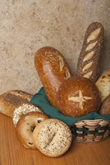 Variety of homemade breads. Sourdough bread bowl, sourdough loaf, three seed loaf Variety of homemade breads. Sourdough bread bowl, sourdough loaf, three seed loaf