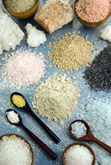 Natural Salt Prints: Various types of salt