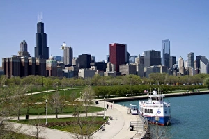 View of the Chicago skyline from the waterfront, Illinois, USA View of the Chicago skyline from the waterfront, Illinois, USA