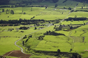 View over Farmland and Upper Takaka, Takaka Valley, Nelson Region, South Island View over Farmland and Upper Takaka, Takaka Valley, Nelson Region, South Island