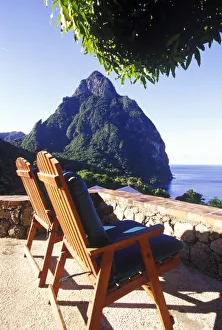 Caribbean Vacation Spots Prints: View of Gros Piton