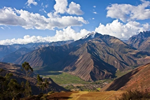 A view of the Sacred Valley and Andes Mountains of Peru, South America A view of the Sacred Valley and Andes Mountains of Peru, South America