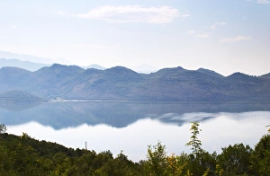 View over the vast lake and marshland Skadarsko Jezero on the border between Montenegro View over the vast lake and marshland Skadarsko Jezero on the border between Montenegro