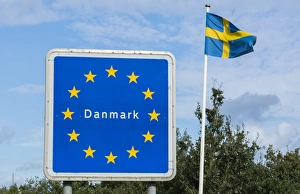 Welcome to Denmark sign of EU from Germany to Denmark Welcome to Denmark sign of EU from Germany to Denmark