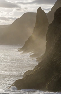 The west coast near Traelanipa. The island Vagar, part of the Faroe Islands in the North The west coast near Traelanipa. The island Vagar, part of the Faroe Islands in the North