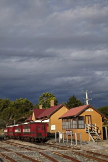 West Coast Wilderness Railway Train at Railway Station, Regatta Point, Strahan West Coast Wilderness Railway Train at Railway Station, Regatta Point, Strahan