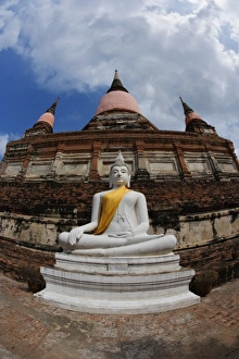 White Buddha, Wat Yai Chaya Mongkol or The Great Temple of Auspicious Victory, Ayttthaya White Buddha, Wat Yai Chaya Mongkol or The Great Temple of Auspicious Victory, Ayttthaya