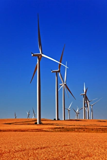 Wind Turbines Wheatfields Ripe Wheat for Harverst Palouse Washington Wind Turbines Wheatfields Ripe Wheat for Harverst Palouse Washington