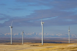 Windmill turbines at sunrise near Etheridge Montana Windmill turbines at sunrise near Etheridge Montana
