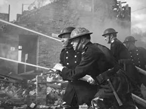 Blitz in London -- AFS firefighters at work, WW2 Blitz in London -- AFS firefighters at work, WW2