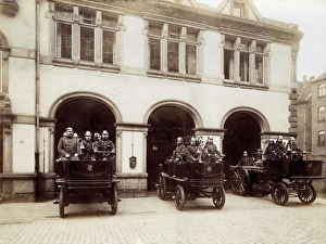 Three fire engines and crews, Hanover, Germany Three fire engines and crews, Hanover, Germany
