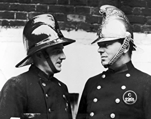LCC-LFB Change from brass to cork fire helmets LCC-LFB Change from brass to cork fire helmets