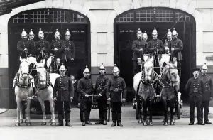 Firefighter Prints: A 1900 Print of the LCC-MFB Red Cross Street Fire Station