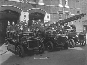 Shadwell Fire Station crew and fire engines on display Shadwell Fire Station crew and fire engines on display
