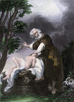 Abraham about to sacrifice his son Abraham about to sacrifice his son