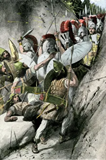 Ancient Greeks holding the pass of Thermopylae, 480 BC Ancient Greeks holding the pass of Thermopylae, 480 BC