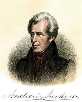 Andrew Jackson portrait and signature Andrew Jackson portrait and signature