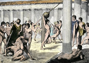 Boys of ancient Sparta instructed in athletics Boys of ancient Sparta instructed in athletics