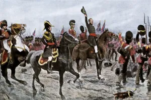 Battle Of Waterloo Prints: Print of British Army Advancing at Waterloo