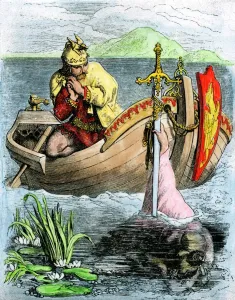 King Arthur Prints: King Arthur Receiving His Magic Sword Print