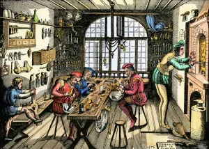 Medieval Goldsmith at Work Print