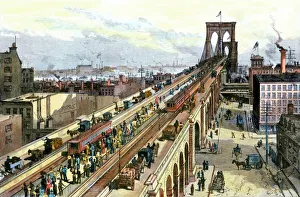 Busy Brooklyn Bridge the year it opened, 1883 Busy Brooklyn Bridge the year it opened, 1883