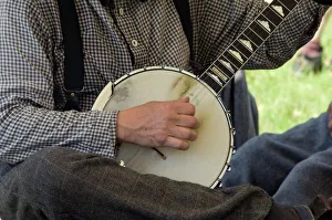 Civil War musician playing a banjo Civil War musician playing a banjo