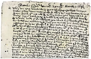 Court record of testimony at the Salem witch trials, 1692 Court record of testimony at the Salem witch trials, 1692